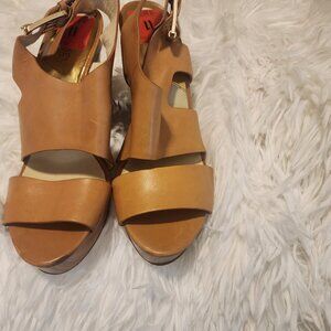 Michael Kors Carla Wedges – Tan, Size 11M – Gently Worn, Good Condition